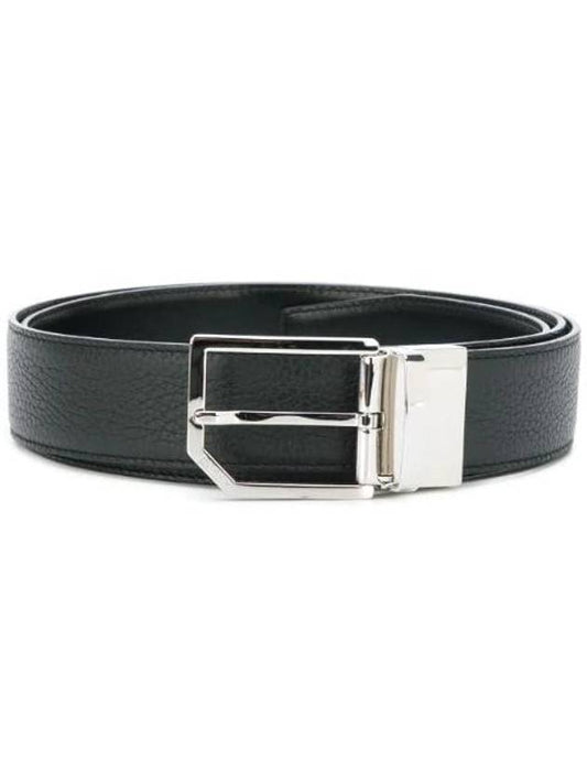 Charlton Classic Buckle Leather Belt Black - BALLY - BALAAN 1