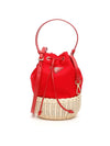 Hemp Triangle Logo Basket Mini Bucket Bag Red - PRADA - BALAAN 1