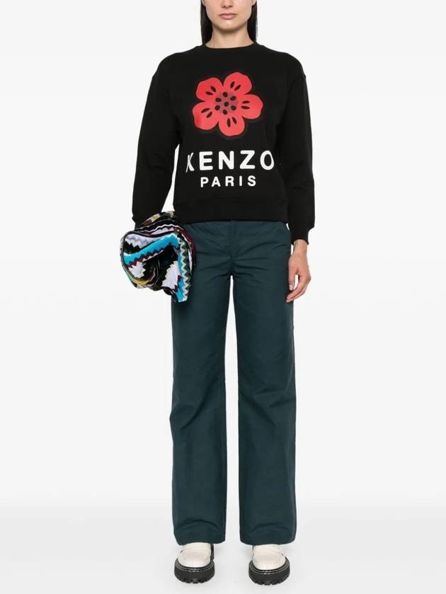 Boke Flower Cotton Sweatshirt Black - KENZO - BALAAN 3