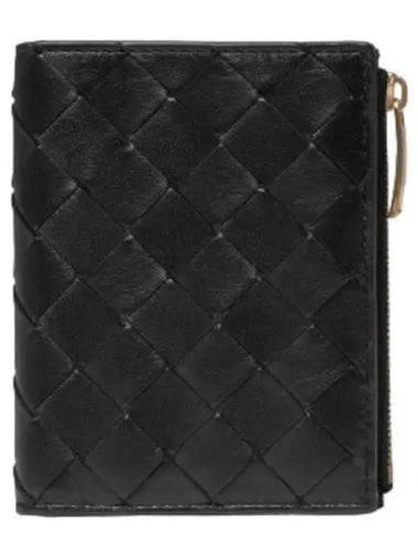 bifold zipper wallet black - BOTTEGA VENETA - BALAAN 1