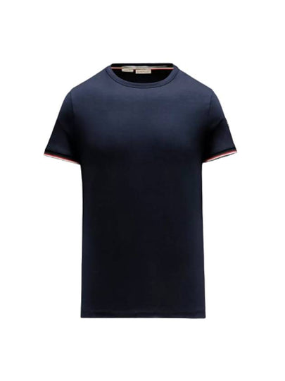 Arm Logo Round Short Sleeve T-Shirt Night Blue - MONCLER - BALAAN 2