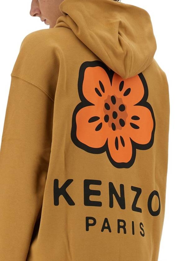 Boke Flower Oversized Hoodie Dark Caramel - KENZO - BALAAN 3