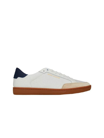 Court Classic Perforated Navy Tab Low Top Sneakers White - SAINT LAURENT - BALAAN 2