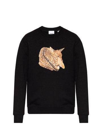 Deer Graphic Print Sweatshirt Black - BURBERRY - BALAAN 1