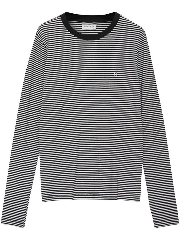 Rylan Tee embroidered-logo striped top - ANINE BING - BALAAN 1