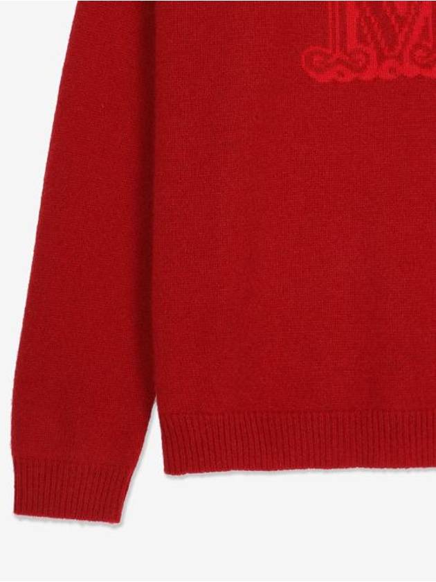 Edo Monogram Cashmere Knit Top Red - MAX MARA - BALAAN 6