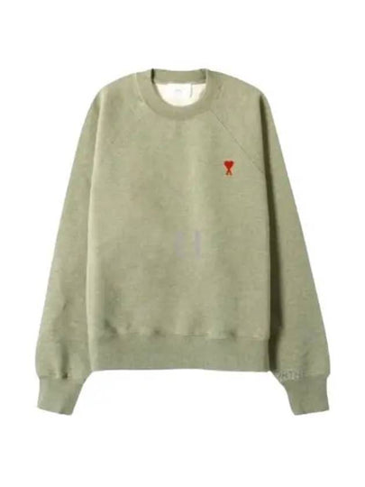 Cotton Heart Logo Sweatshirt Green - AMI - BALAAN 2