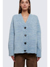 Botanical Dyed V-Neck Knit Cardigan Pale Blue - MAISON MARGIELA - BALAAN 4