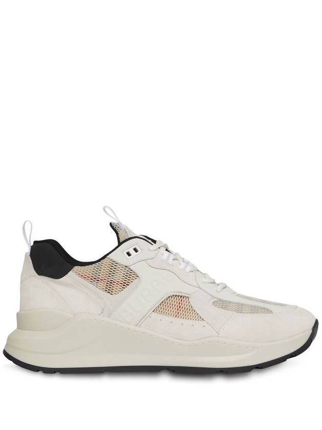 Vintage Check Mesh and Suede Sneakers Archive Beige White - BURBERRY - BALAAN 3