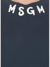 Logo Print Cotton Short Sleeve T-Shirt Navy - MSGM - BALAAN 6