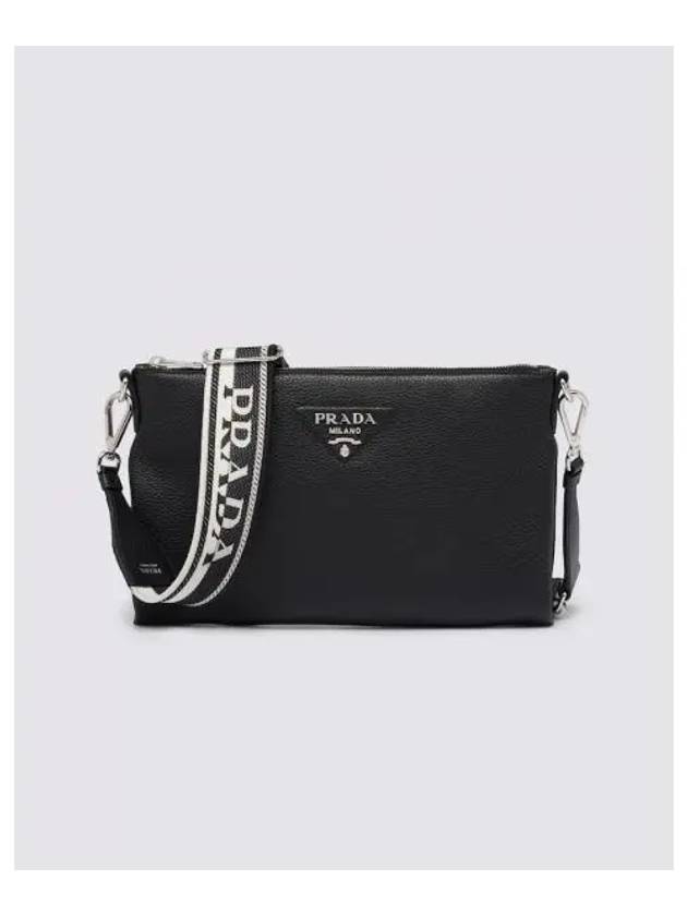 Leather Shoulder Bag Black - PRADA - BALAAN 2