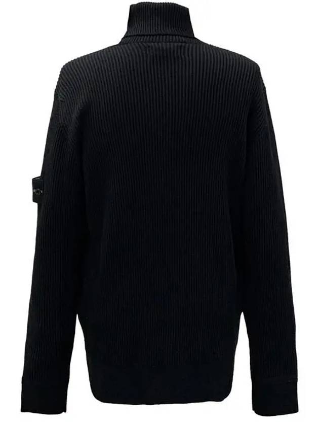 Logo Knit Turtleneck Black - STONE ISLAND - BALAAN 3