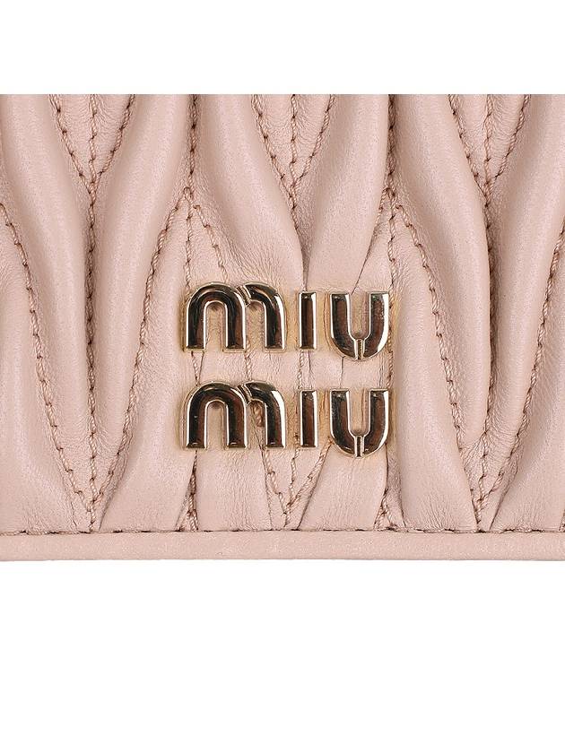 Matelasse Leather Half Wallet Light Pink - MIU MIU - BALAAN 7