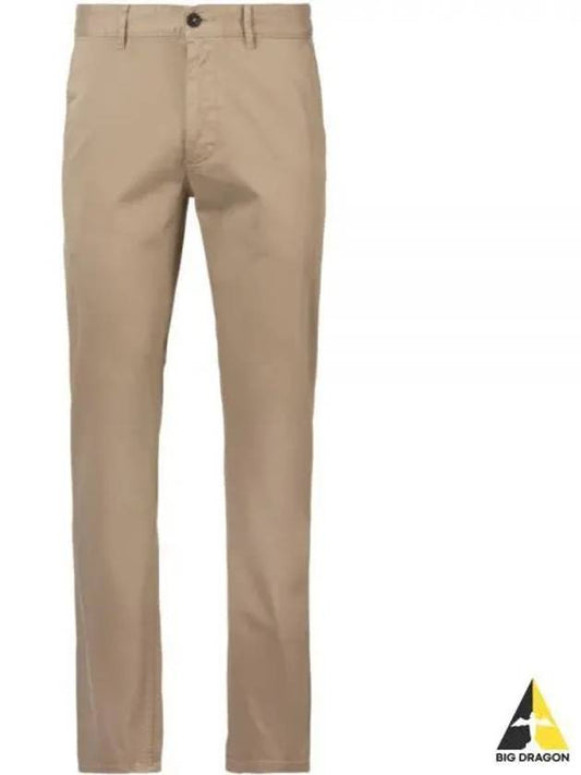 Slim Fit Stretch Cotton Satin Chino Straight Pants Open Brown - HUGO BOSS - BALAAN 2