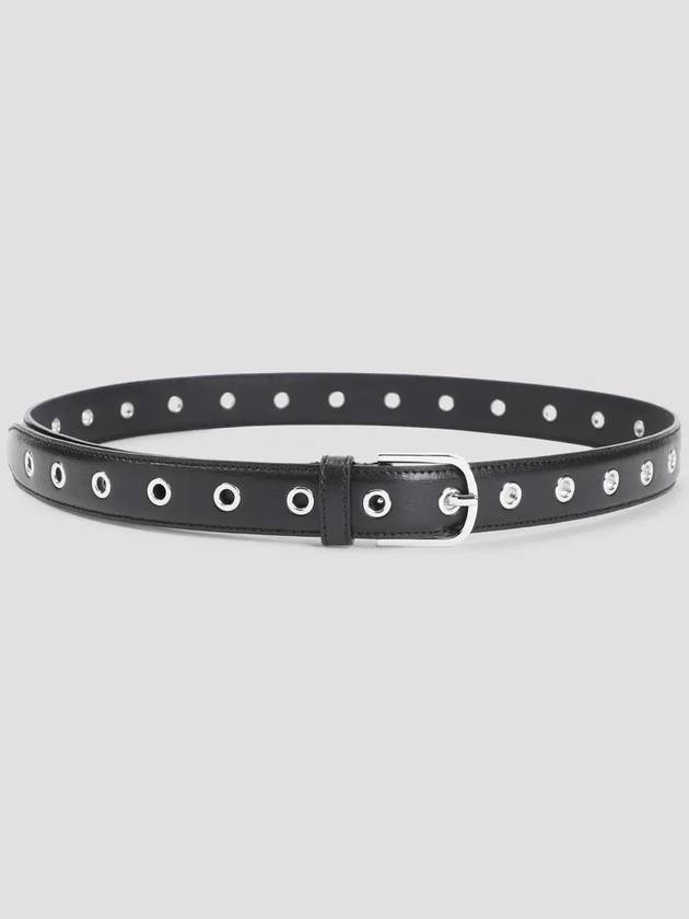 Eyelet Leather Belt Black - TOTEME - BALAAN 2