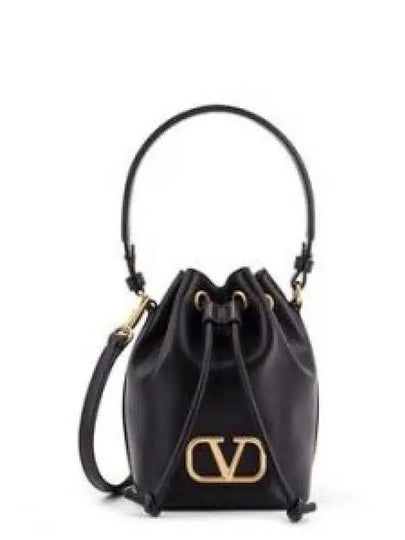 V Logo Signature Bucket Bag Black - VALENTINO - BALAAN 2