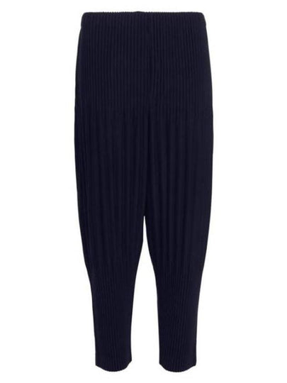 Tapered Pleated Straight Pants Navy - ISSEY MIYAKE - BALAAN 2