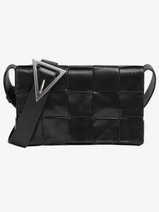 Cassette Intrecciato Small Leather Cross Bag Black - BOTTEGA VENETA - BALAAN 2