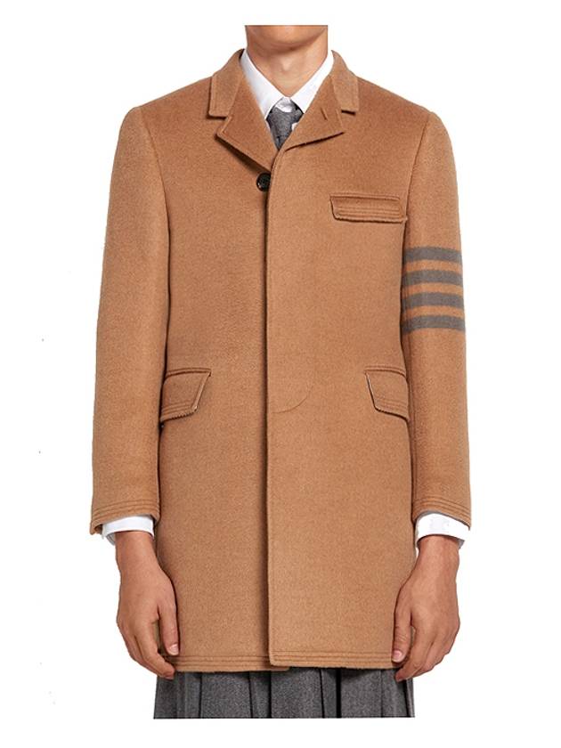 Hair Engineer 4 Bar Classic Chesterfield Single Coat Camel - THOM BROWNE - BALAAN 3