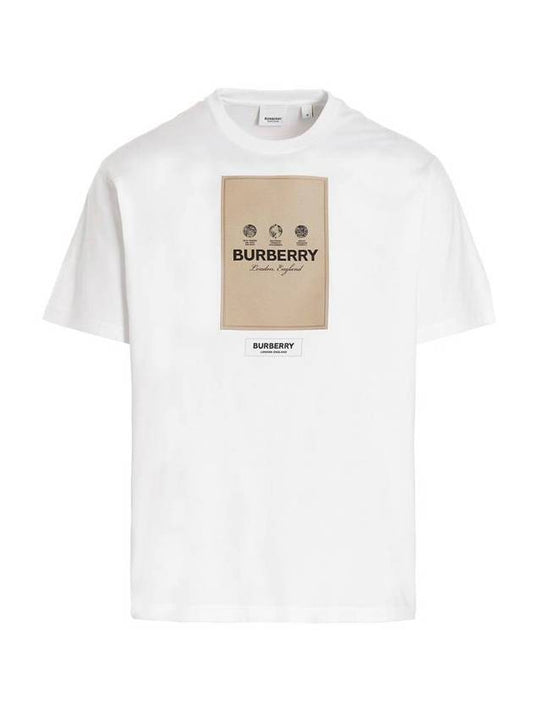 Logo Print Cotton Short Sleeve T-Shirt White - BURBERRY - BALAAN.