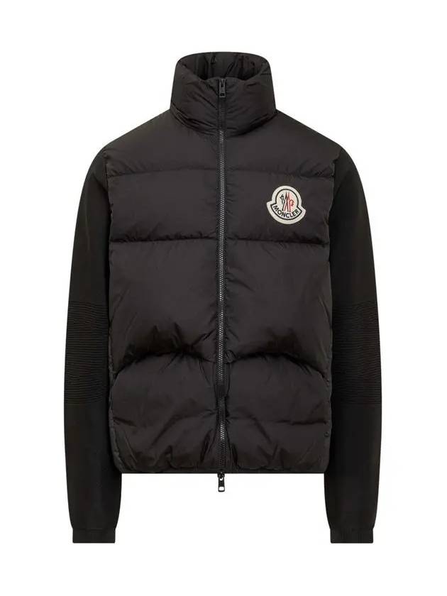 Logo Patch Padding Cardigan Black - MONCLER - BALAAN 3