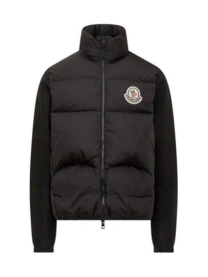 Logo Patch Padding Cardigan Black - MONCLER - BALAAN 2