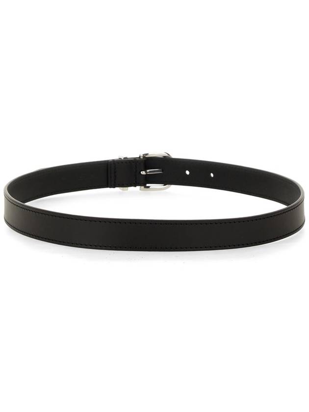 engraved logo leather belt black - ISABEL MARANT - BALAAN 4