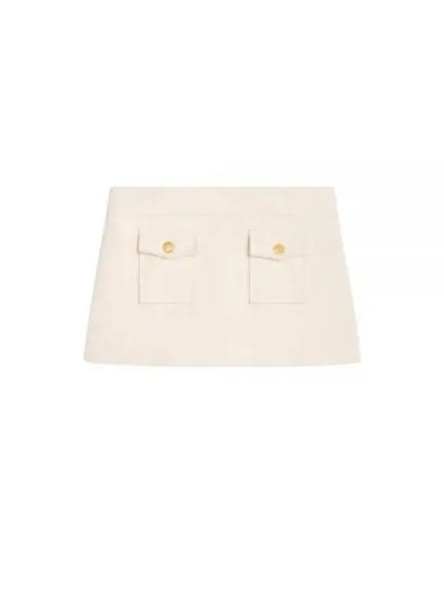 Bandeau Boutis Cotton A-Line Skirt Creme - CELINE - BALAAN 2