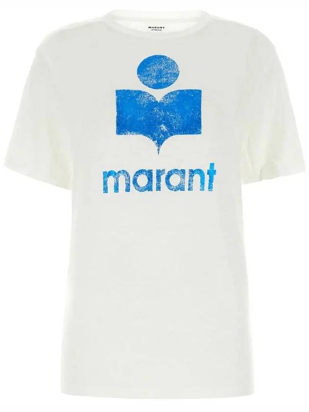 ZEWEL Logo Linen TShirt Blue White TS0001FA A1N10E BUWE - ISABEL MARANT - BALAAN 2