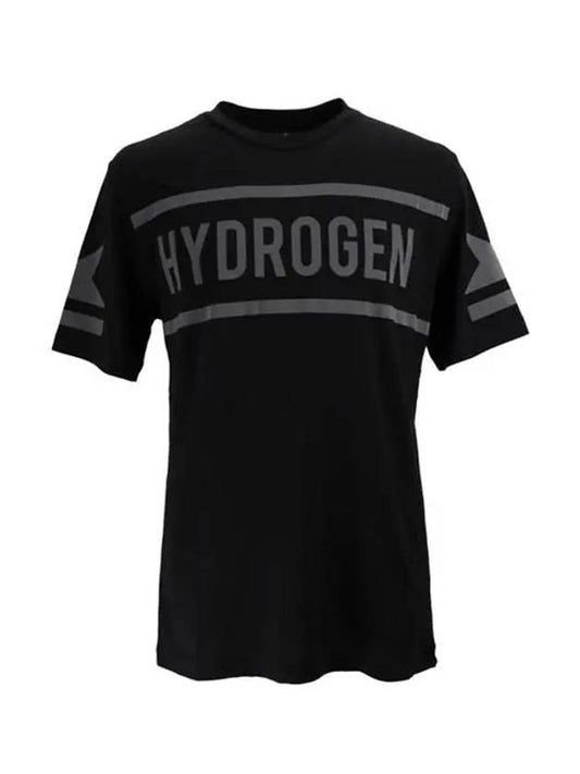 ICON STAR Round Neck Short Sleeve Men's TShirt Black 220654 007 - HYDROGEN - BALAAN 1