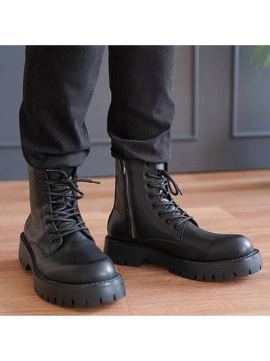 Round Urban Mid Walker Boots Black - BUTTON SEOUL - BALAAN 1