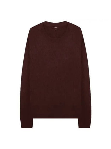 Lamar Wool Crewneck Knit Top Chocolate - THEORY - BALAAN 1