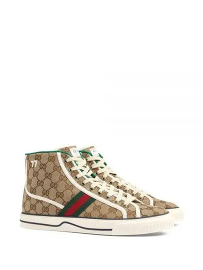 Tennis 1977 GG Canvas High-Top Sneakers Beige - GUCCI - BALAAN 2