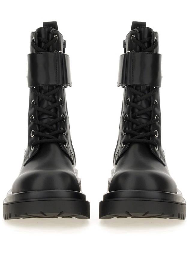 Jeans Couture Logo Leather Walker Boots Black - VERSACE - BALAAN 5