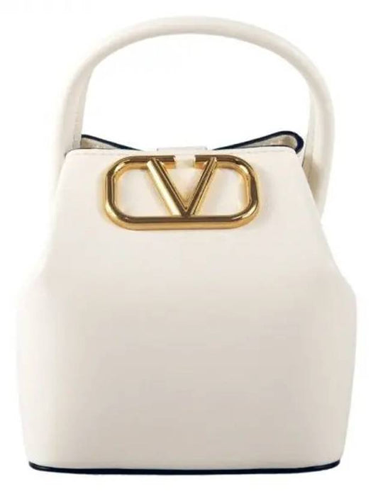 V Logo Signature Mini Bucket Bag Ivory - VALENTINO - BALAAN 2