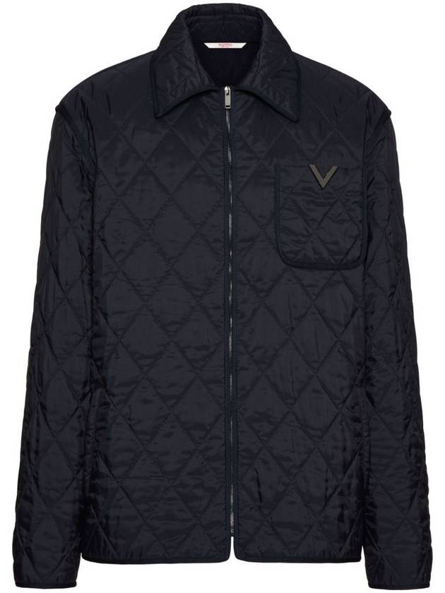 Men s V detail zip up jacket black - VALENTINO - BALAAN 2