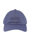 Software Heavy Embroidered Logo Cotton Ball Cap Grey Blue - GANNI - BALAAN 1