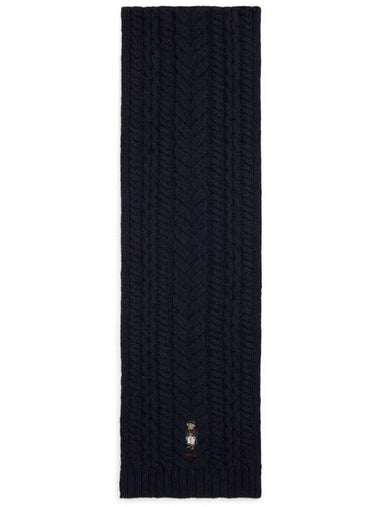 Bear Wool Scarf Navy - POLO RALPH LAUREN - BALAAN 1