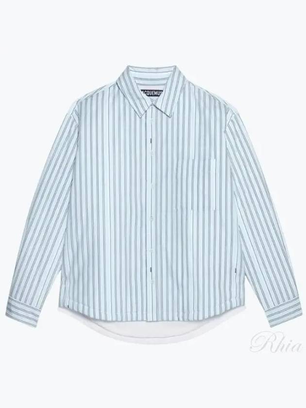 La Chemise Boulanger Striped Cotton Long Sleeve Shirt Blue - JACQUEMUS - BALAAN 2