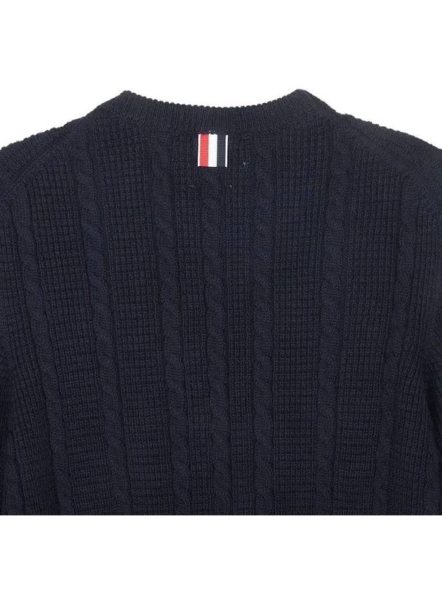 RWB Cable Wool Knit Top Navy - THOM BROWNE - BALAAN 5