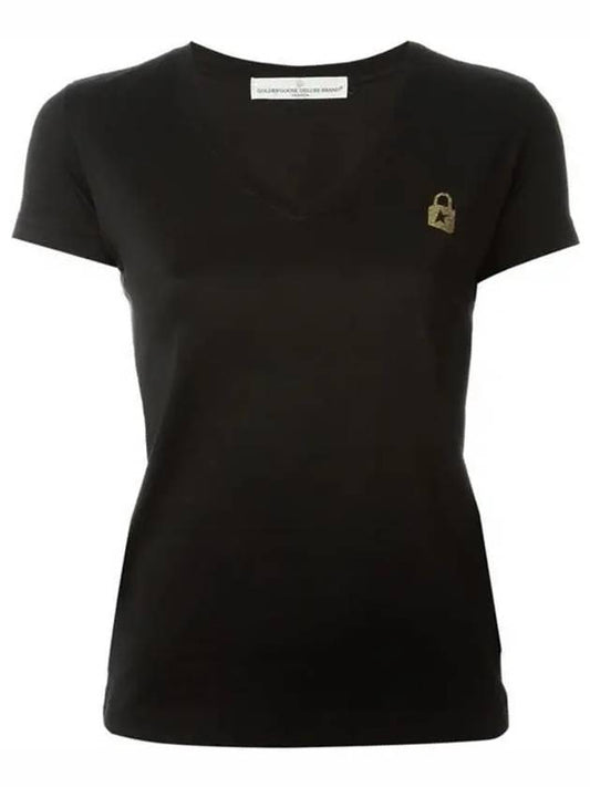 Women's V-neck short-sleeved T-shirt G28WP813 A1 - GOLDEN GOOSE - BALAAN 1