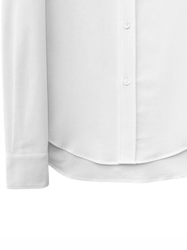 Button Down Boxy Fit Oxford Long Sleeve Shirt Natural White - AMI - BALAAN 4