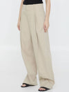 Cotton Silk Wide Leg Slacks Beige - BOTTEGA VENETA - BALAAN 3