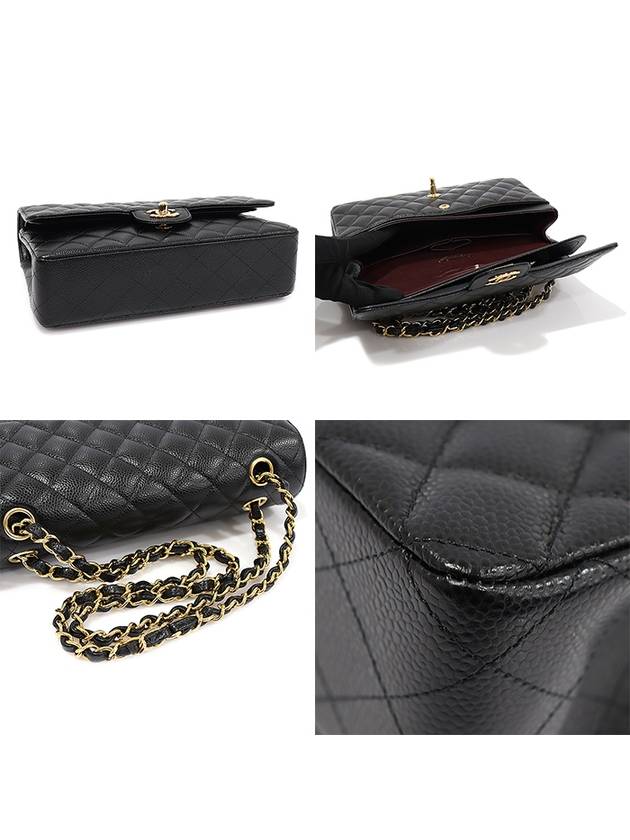 A01112 Black Caviar Gold Chain Classic Medium Flap Shoulder Bag No 25 - CHANEL - BALAAN 6