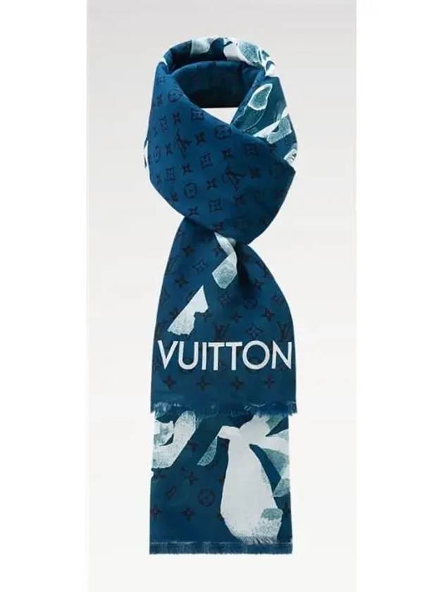 Men's Monogram Flower Stole Blue - LOUIS VUITTON - BALAAN 3