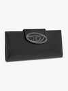 Julie D Logo Leather Long Wallet Black - DIESEL - BALAAN 5