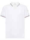 Logo Tricolor Collar Edge Cotton Pique Polo Shirt White 8A0001284 556 - MONCLER - BALAAN 1