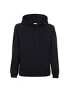 Men's Logo Patch Cotton Hoodie Black - TEN C - BALAAN 2