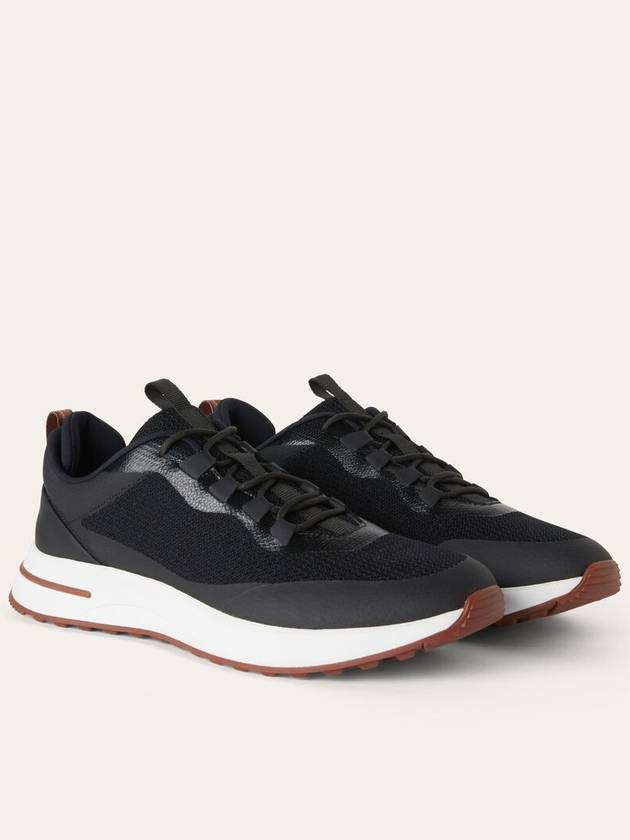 Logo Technical Knit Low-Top Sneakers Black - LORO PIANA - BALAAN 2