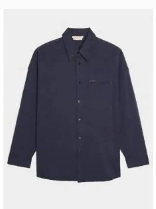 Logo Pocket Cotton Long Sleeve Shirt Blue - MARNI - BALAAN 2